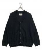 MAISON SPECIALメゾンスペシャル）の古着「High Twist Amunzen Dress-Over V-Neck Knit Cardigan」｜ブラック