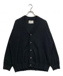 MAISON SPECIAL（メゾンスペシャル）の古着「High Twist Amunzen Dress-Over V-Neck Knit Cardigan」｜ブラック