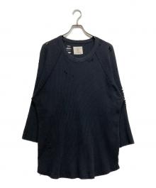 bukht（ブフト）の古着「ダメージ加工コットンニット」｜ブラック