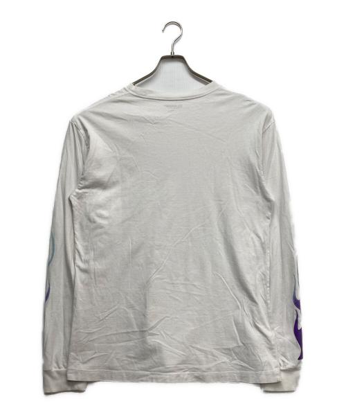 X-LARGE（エクストララージ）X-LARGE (エクストララージ) ファイヤースリーブカットソー パープル×ホワイト サイズ:Lの古着・服飾アイテム