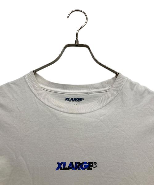 X-LARGE（エクストララージ）X-LARGE (エクストララージ) ファイヤースリーブカットソー パープル×ホワイト サイズ:Lの古着・服飾アイテム