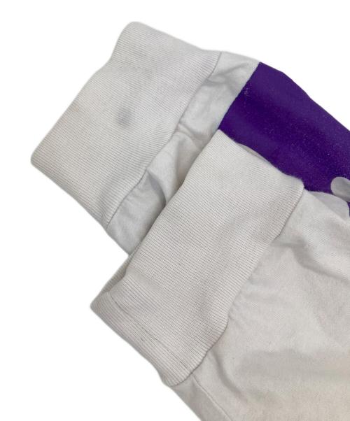 X-LARGE（エクストララージ）X-LARGE (エクストララージ) ファイヤースリーブカットソー パープル×ホワイト サイズ:Lの古着・服飾アイテム