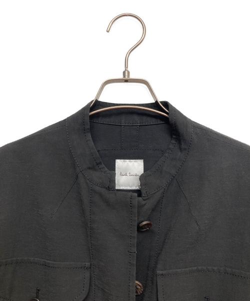PAUL SMITH（ポールスミス）Paul Smith (ポールスミス) リネンショートブルゾン ブラック サイズ:42の古着・服飾アイテム