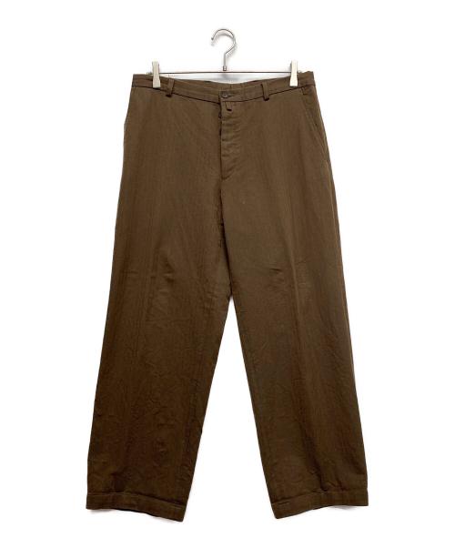 DRIES VAN NOTEN（ドリスヴァンノッテン）DRIES VAN NOTEN (ドリスヴァンノッテン) コットンウールワイドスラックス ブラウン サイズ:50の古着・服飾アイテム