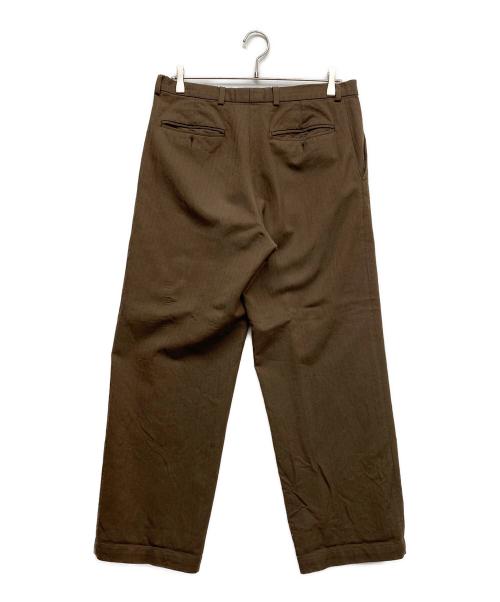 DRIES VAN NOTEN（ドリスヴァンノッテン）DRIES VAN NOTEN (ドリスヴァンノッテン) コットンウールワイドスラックス ブラウン サイズ:50の古着・服飾アイテム