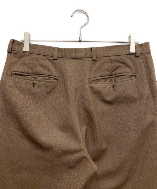 DRIES VAN NOTEN（ドリスヴァンノッテン）DRIES VAN NOTEN (ドリスヴァンノッテン) コットンウールワイドスラックス ブラウン サイズ:50の古着・服飾アイテム