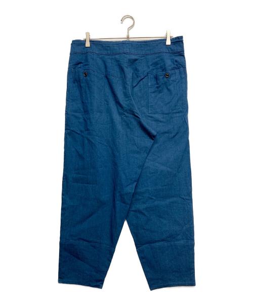 YANTOR（ヤントル）YANTOR (ヤントル) Linen Denim  tuck Pants ブルー サイズ:不明の古着・服飾アイテム