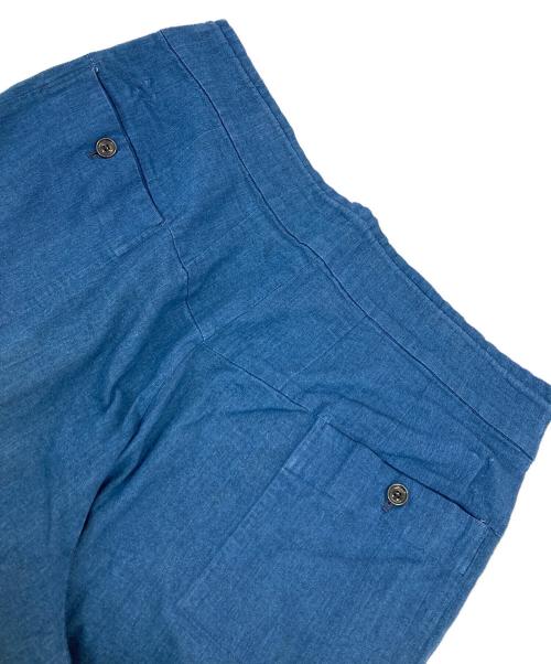 YANTOR（ヤントル）YANTOR (ヤントル) Linen Denim  tuck Pants ブルー サイズ:不明の古着・服飾アイテム