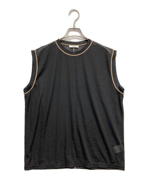 CLANE（クラネ）CLANE (クラネ) LINE SHEER S/S ブラック サイズ:Fの古着・服飾アイテム