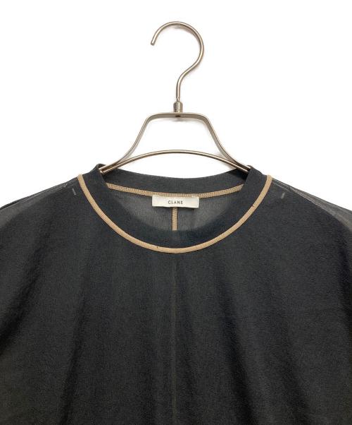 CLANE（クラネ）CLANE (クラネ) LINE SHEER S/S ブラック サイズ:Fの古着・服飾アイテム