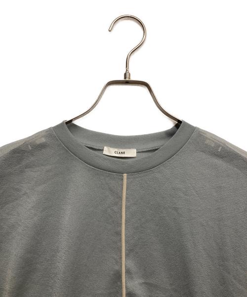 CLANE（クラネ）CLANE (クラネ) SOLID SLEEVE SHEER S/S TOPS グリーン サイズ:Fの古着・服飾アイテム
