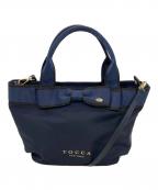 TOCCAトッカ）の古着「BICOLOR RIBBON TOTE」｜ネイビー