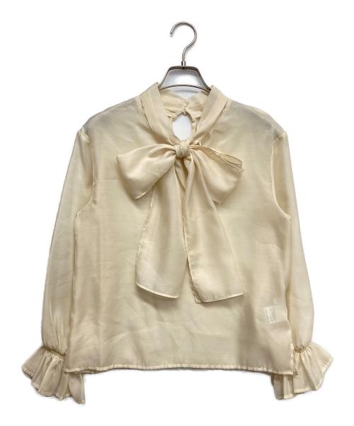 PROPORTION BODY DRESSING（プロポーションボディドレッシング）PROPORTION BODY DRESSING (プロポーションボディドレッシング) ビッグリボンシアーブラウス アイボリー サイズ:Sの古着・服飾アイテム