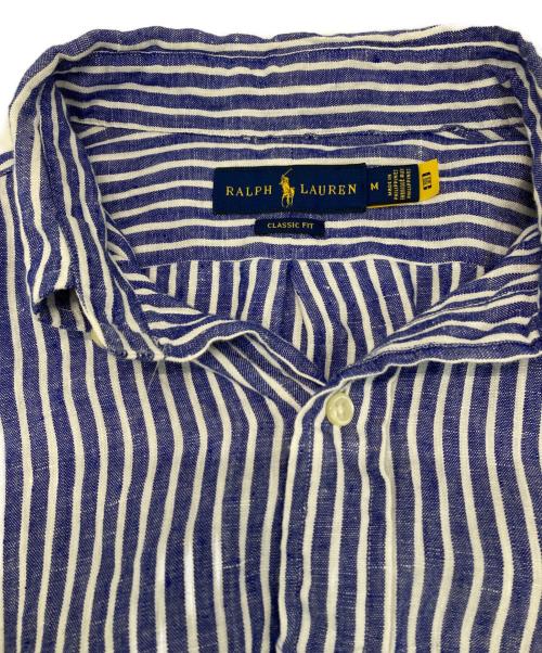 POLO RALPH LAUREN（ポロ・ラルフローレン）POLO RALPH LAUREN (ポロ・ラルフローレン) L/Sリネンシャツ ブルー サイズ:Mの古着・服飾アイテム