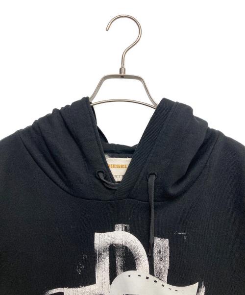 DIESEL（ディーゼル）DIESEL (ディーゼル) プリントパーカー ホワイト×ブラック サイズ:Sの古着・服飾アイテム