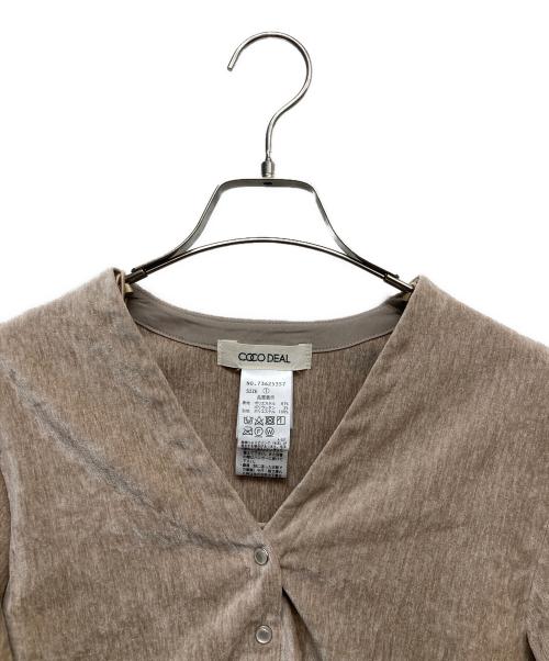 COCODEAL（ココディール）COCODEAL (ココディール) クラッシュベロアコンパクトカーデセット ベージュ サイズ:1の古着・服飾アイテム