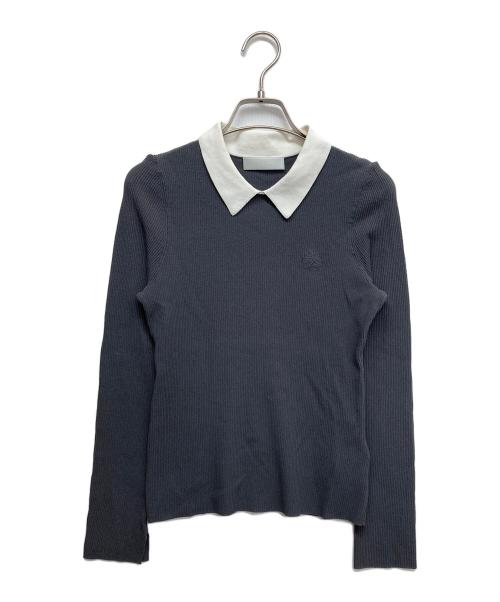 CELFORD（セルフォード）CELFORD (セルフォード) カリグラフィーロゴニットプルオーバー ホワイト×グレー サイズ:Fの古着・服飾アイテム