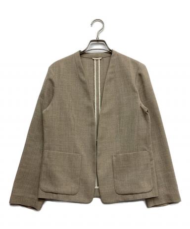 中古・古着通販】ANAYI (アナイ) ノーカラージャケット ブラウン