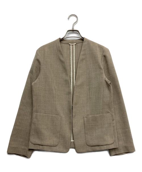 ANAYI（アナイ）ANAYI (アナイ) ノーカラージャケット ブラウン サイズ:36の古着・服飾アイテム