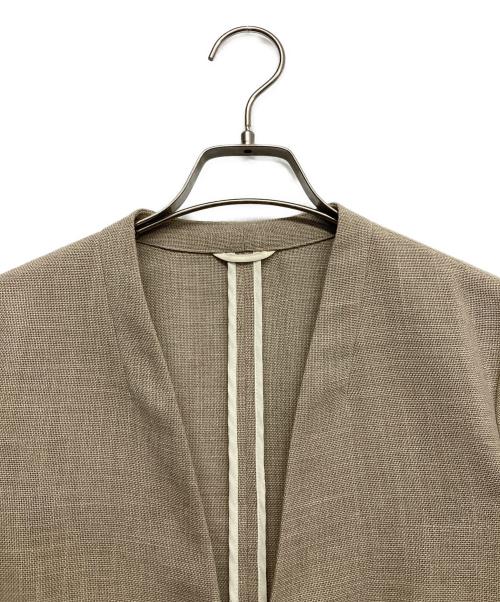 ANAYI（アナイ）ANAYI (アナイ) ノーカラージャケット ブラウン サイズ:36の古着・服飾アイテム