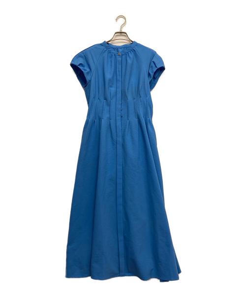 ANAYI（アナイ）ANAYI (アナイ) サッカーストレッチパフ袖ワンピース ブルー サイズ:36の古着・服飾アイテム