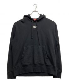 DIESEL（ディーゼル）の古着「S-MACS-HOOD ロゴ スウェットプルオーバーパーカー」｜ブラック