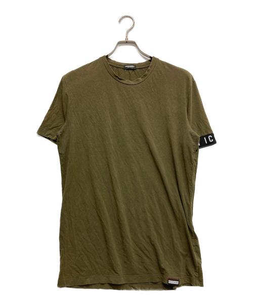 DSQUARED2（ディースクエアード）DSQUARED2 (ディースクエアード) Icon Band Round Neck T-Shirt オリーブ サイズ:Lの古着・服飾アイテム