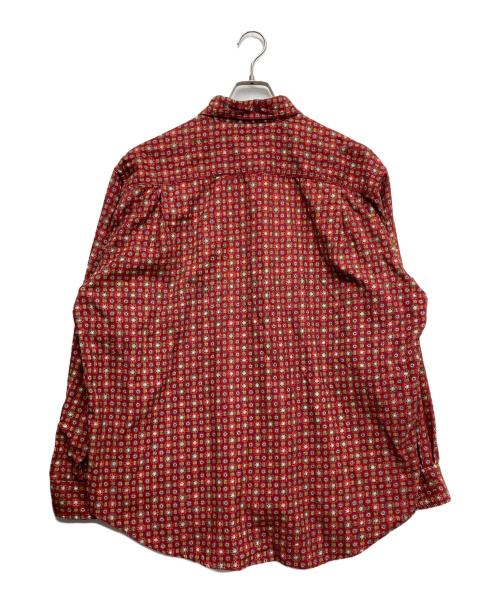 Temptation（テンプテーション）Temptation (テンプテーション) プリントコーデュロイシャツ レッド サイズ:Lの古着・服飾アイテム