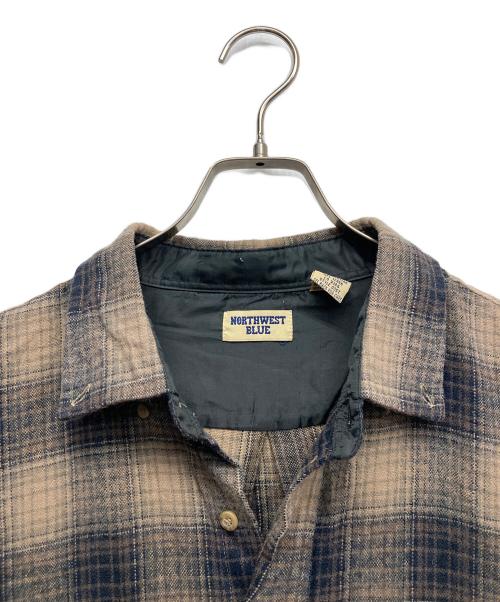 NORTHWEST BLUE（ノースウェストブルー）NORTHWEST BLUE (ノースウェストブルー) オンブレチェックネルシャツ ブラウン サイズ:XLの古着・服飾アイテム