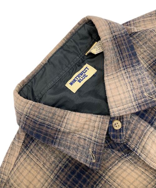 NORTHWEST BLUE（ノースウェストブルー）NORTHWEST BLUE (ノースウェストブルー) オンブレチェックネルシャツ ブラウン サイズ:XLの古着・服飾アイテム