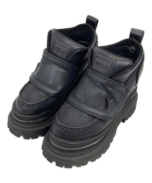 YELLO（イエロ）YELLO (イエロ) SHORT BOOTS ブラック サイズ:Mの古着・服飾アイテム