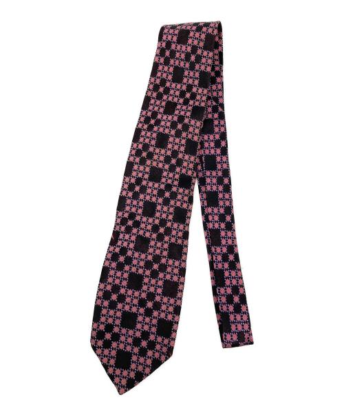 DRIES VAN NOTEN（ドリスヴァンノッテン）DRIES VAN NOTEN (ドリスヴァンノッテン) シルクネクタイ パープル×ピンク サイズ:無しの古着・服飾アイテム