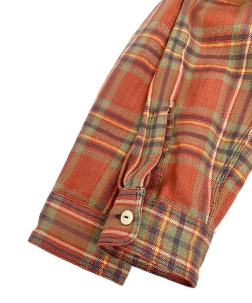 RRL（ダブルアールエル）RRL (ダブルアールエル) チェックツイルワークシャツ ブラウン サイズ:L 未使用品の古着・服飾アイテム