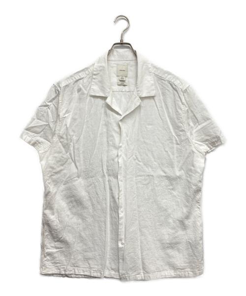 Calvin Klein（カルバンクライン）Calvin Klein (カルバンクライン) 半袖リネンシャツ ホワイト サイズ:Lの古着・服飾アイテム