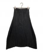 ISSEY MIYAKE FETEイッセイミヤケフェット）の古着「プリーツフレアスカート」｜ブラック