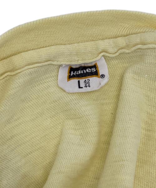 Hanes（ヘインズ）Hanes (ヘインズ) プリントTシャツ イエロー サイズ:Lの古着・服飾アイテム