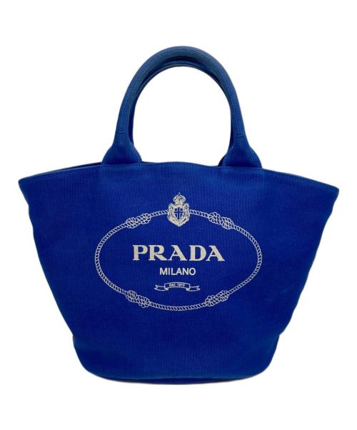 PRADA（プラダ）PRADA (プラダ) カナパ ファブリック ハンドバッグ ブルーの古着・服飾アイテム