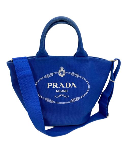 PRADA（プラダ）PRADA (プラダ) カナパ ファブリック ハンドバッグ ブルーの古着・服飾アイテム
