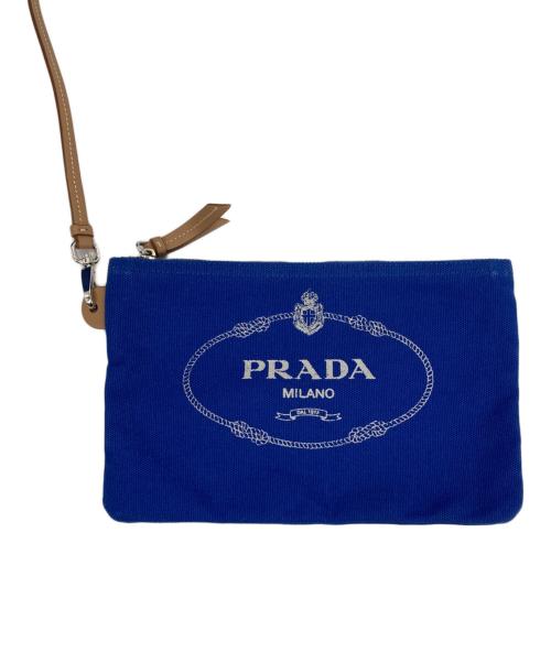 PRADA（プラダ）PRADA (プラダ) カナパ ファブリック ハンドバッグ ブルーの古着・服飾アイテム