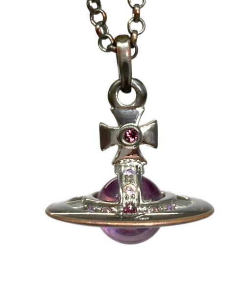 Vivienne Westwood（ヴィヴィアンウエストウッド）Vivienne Westwood (ヴィヴィアンウエストウッド) オーブネックレス シルバー×ライトピンクの古着・服飾アイテム