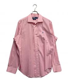 POLO RALPH LAUREN（ポロ・ラルフローレン）の古着「ロングスリーブシャツ」｜ホワイト×ライトピンク