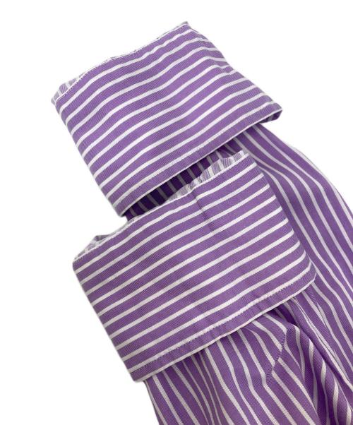 POLO RALPH LAUREN（ポロ・ラルフローレン）POLO RALPH LAUREN (ポロ・ラルフローレン) ロングスリーブシャツ ホワイト×パープル サイズ:Lの古着・服飾アイテム