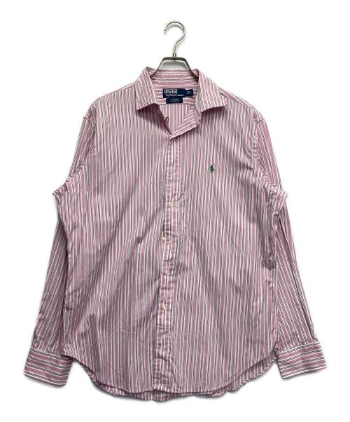 POLO RALPH LAUREN（ポロ・ラルフローレン）POLO RALPH LAUREN (ポロ・ラルフローレン) ロングスリーブシャツ グリーン×ライトピンク サイズ:Lの古着・服飾アイテム