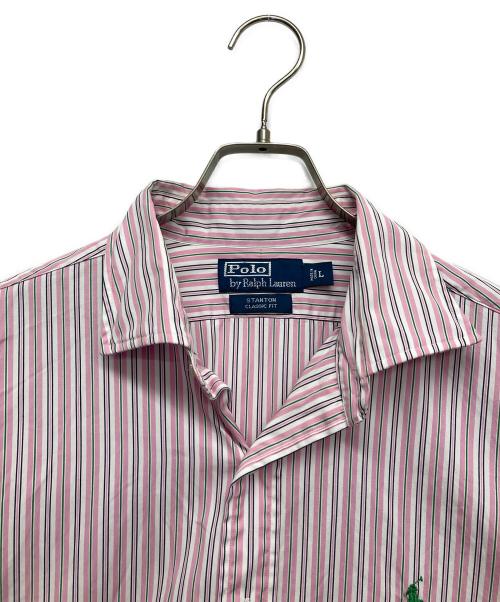 POLO RALPH LAUREN（ポロ・ラルフローレン）POLO RALPH LAUREN (ポロ・ラルフローレン) ロングスリーブシャツ グリーン×ライトピンク サイズ:Lの古着・服飾アイテム