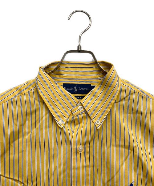 RALPH LAUREN（ラルフローレン）RALPH LAUREN (ラルフローレン) S/Sボタンダウンシャツ ネイビー×イエロー サイズ:Lの古着・服飾アイテム