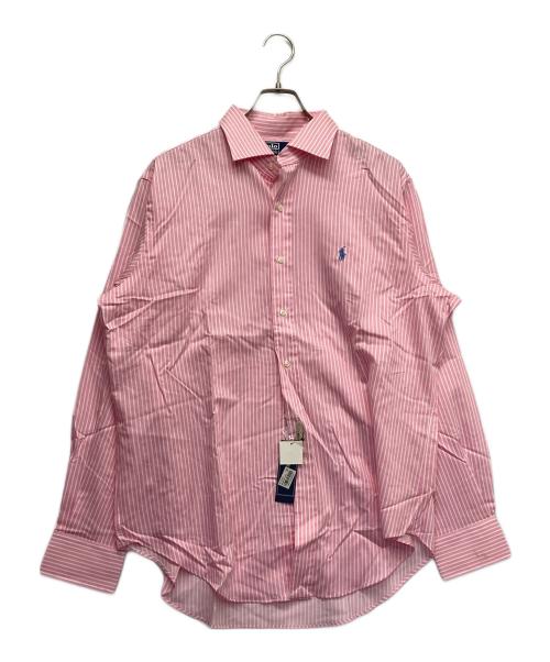 POLO RALPH LAUREN（ポロ・ラルフローレン）POLO RALPH LAUREN (ポロ・ラルフローレン) ロングスリーブシャツ ホワイト×ライトピンク サイズ:Lの古着・服飾アイテム