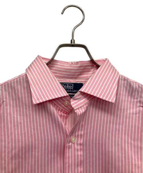 POLO RALPH LAUREN（ポロ・ラルフローレン）POLO RALPH LAUREN (ポロ・ラルフローレン) ロングスリーブシャツ ホワイト×ライトピンク サイズ:Lの古着・服飾アイテム