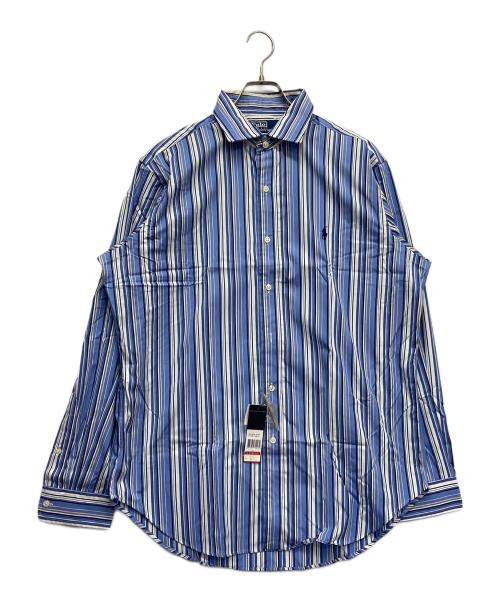 POLO RALPH LAUREN（ポロ・ラルフローレン）POLO RALPH LAUREN (ポロ・ラルフローレン) ロングスリーブシャツ ホワイト×ブルー サイズ:Lの古着・服飾アイテム
