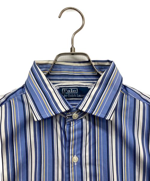 POLO RALPH LAUREN（ポロ・ラルフローレン）POLO RALPH LAUREN (ポロ・ラルフローレン) ロングスリーブシャツ ホワイト×ブルー サイズ:Lの古着・服飾アイテム