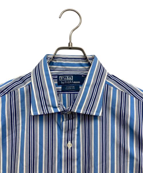 POLO RALPH LAUREN（ポロ・ラルフローレン）POLO RALPH LAUREN (ポロ・ラルフローレン) ロングスリーブシャツ ホワイト×ブルー サイズ:Lの古着・服飾アイテム